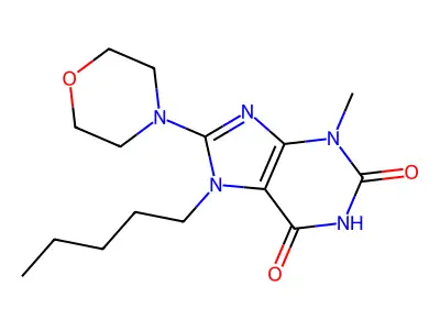 3-Methyl-8-morpholin-4-yl-7-pentylpurine-2,6-dione structure