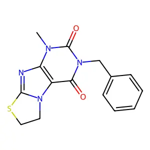 3-Benzyl-1-methyl-6,7-dihydro-1H-thiazolo[2,3-f]purine-2,4-dione structure