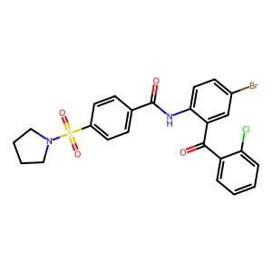 N-(4-bromo-2-(2-chlorobenzoyl)phenyl)-4-(pyrrolidin-1-ylsulfonyl)benzamide structure