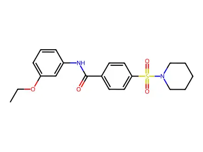 N-(3-ethoxyphenyl)-4-(piperidin-1-ylsulfonyl)benzamide structure