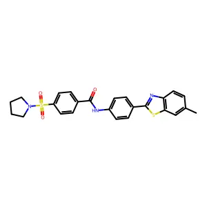 N-[4-(6-methyl-1,3-benzothiazol-2-yl)phenyl]-4-pyrrolidin-1-ylsulfonylbenzamide structure