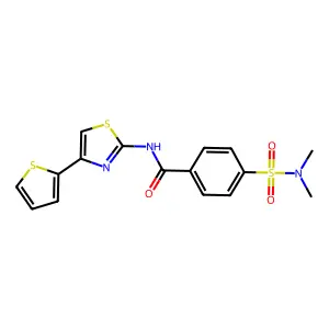 4-(dimethylsulfamoyl)-N-(4-thiophen-2-yl-2-thiazolyl)benzamide structure