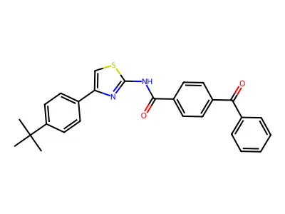 4-benzoyl-N-[4-(4-tert-butylphenyl)-1,3-thiazol-2-yl]benzamide structure