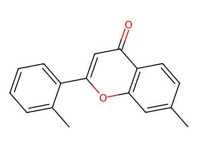 4h-1-Benzopyran-4-one,7-methyl-2-(2-methylphenyl)- structure