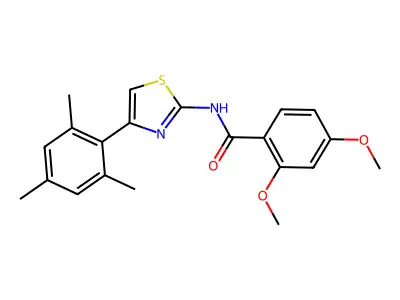 (E)-N-(4-mesitylthiazol-2(3H)-ylidene)-2,4-dimethoxybenzamide structure