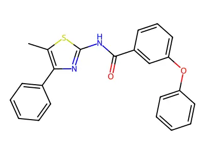 N-(5-methyl-4-phenyl-1,3-thiazol-2-yl)-3-phenoxybenzamide structure
