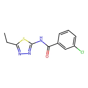 3-chloro-N-(5-ethyl-1,3,4-thiadiazol-2-yl)benzamide structure