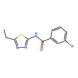 3-bromo-N-(5-ethyl-1,3,4-thiadiazol-2-yl)benzamide structure