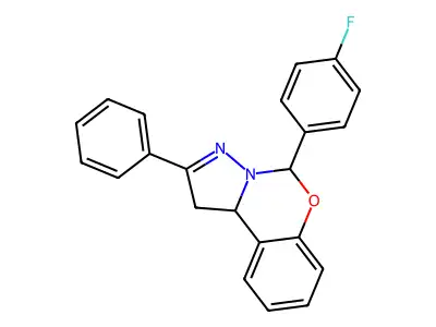 5-(4-Fluorophenyl)-2-phenyl-1,10b-dihydropyrazolo[1,5-c][1,3]benzoxazine structure
