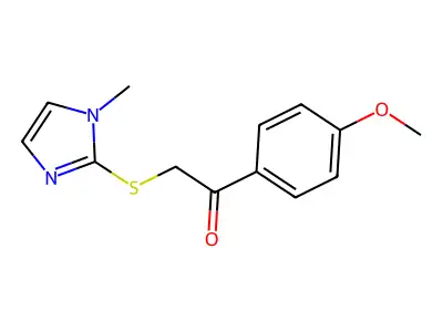 1-(4-methoxyphenyl)-2-[(1-methyl-1H-imidazol-2-yl)sulfanyl]ethan-1-one structure