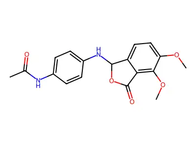 N-{4-[(4,5-dimethoxy-3-oxo-1,3-dihydro-2-benzofuran-1-yl)amino]phenyl}acetamide structure