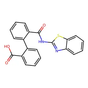 2'-(Benzo[d]thiazol-2-ylcarbamoyl)-[1,1'-biphenyl]-2-carboxylic acid structure