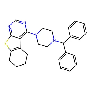 4-(4-Benzhydryl-1-piperazinyl)-5,6,7,8-tetrahydro[1]benzothieno[2,3-d]pyrimidine structure