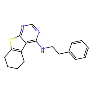 N-(2-phenylethyl)-5,6,7,8-tetrahydro[1]benzothieno[2,3-d]pyrimidin-4-amine structure