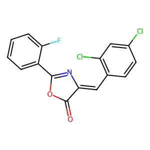 (4Z)-4-[(2,4-dichlorophenyl)methylidene]-2-(2-fluorophenyl)-1,3-oxazol-5-one structure
