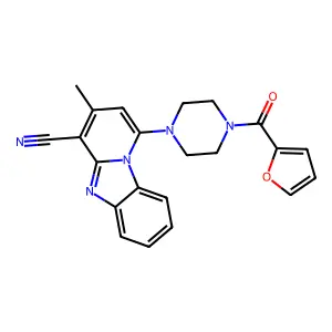 1-[4-(2-Furoyl)-1-piperazinyl]-3-methylpyrido[1,2-a]benzimidazole-4-carbonitrile structure