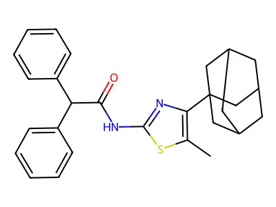 N-[4-(1-adamantyl)-5-methyl-1,3-thiazol-2-yl]-2,2-diphenylacetamide structure