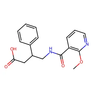 4-[(2-Methoxy-pyridine-3-carbonyl)-amino]-3-phenyl-butyric acid structure