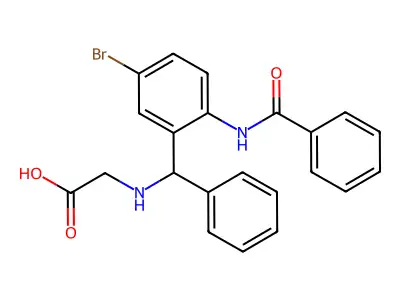 ((2-Benzamido-5-bromophenyl)(phenyl)methyl)glycine structure