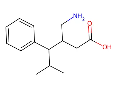 3-(Aminomethyl)-5-methyl-4-phenylhexanoic acid structure