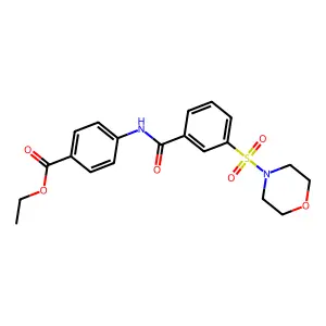 4-[[[3-(4-Morpholinylsulfonyl)phenyl]-oxomethyl]amino]benzoic acid ethyl ester structure