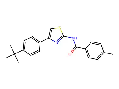 N-[4-(4-tert-butylphenyl)-1,3-thiazol-2-yl]-4-methylbenzamide structure