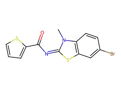 (E)-N-(6-bromo-3-methylbenzo[d]thiazol-2(3H)-ylidene)thiophene-2-carboxamide structure