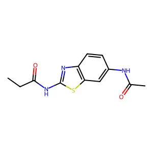 N-(6-acetamido-1,3-benzothiazol-2-yl)propanamide structure