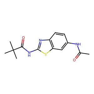N-(6-acetamido-1,3-benzothiazol-2-yl)-2,2-dimethylpropanamide structure