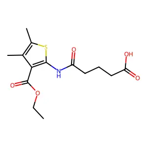 5-([3-(Ethoxycarbonyl)-4,5-dimethylthien-2-yl]amino)-5-oxopentanoic acid structure