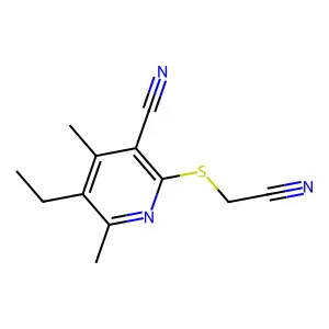 2-(Cyanomethylsulfanyl)-5-ethyl-4,6-dimethylpyridine-3-carbonitrile structure
