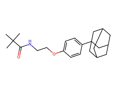 N-[2-[4-(1-adamantyl)phenoxy]ethyl]-2,2-dimethylpropanamide structure