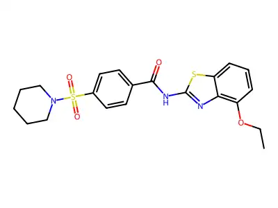 N-(4-ethoxybenzo[d]thiazol-2-yl)-4-(piperidin-1-ylsulfonyl)benzamide structure