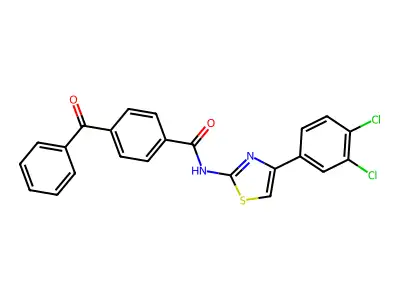 4-benzoyl-N-[4-(3,4-dichlorophenyl)-1,3-thiazol-2-yl]benzamide structure