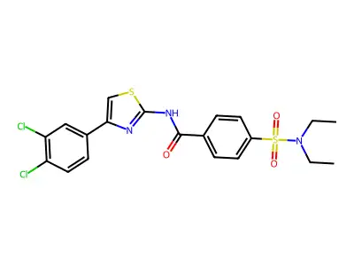 N-[4-(3,4-dichlorophenyl)-1,3-thiazol-2-yl]-4-(diethylsulfamoyl)benzamide structure