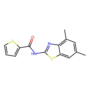 N-(4,6-dimethyl-1,3-benzothiazol-2-yl)thiophene-2-carboxamide structure