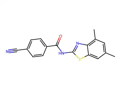 4-cyano-N-(4,6-dimethyl-1,3-benzothiazol-2-yl)benzamide structure