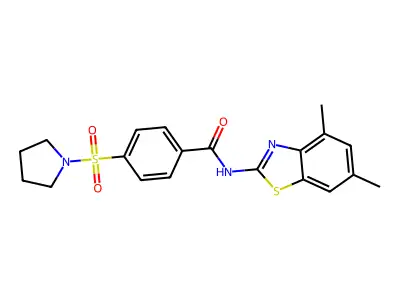 N-(4,6-dimethylbenzo[d]thiazol-2-yl)-4-(pyrrolidin-1-ylsulfonyl)benzamide structure