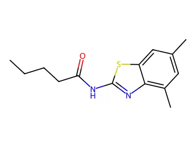 N-(4,6-dimethyl-1,3-benzothiazol-2-yl)pentanamide structure