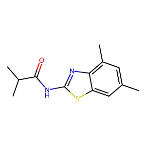 N-(4,6-dimethyl-1,3-benzothiazol-2-yl)-2-methylpropanamide structure