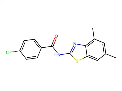 4-chloro-N-(4,6-dimethyl-1,3-benzothiazol-2-yl)benzamide structure