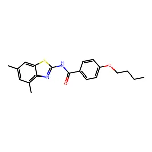 4-butoxy-N-(4,6-dimethyl-1,3-benzothiazol-2-yl)benzamide structure