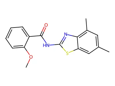 N-(4,6-dimethyl-1,3-benzothiazol-2-yl)-2-methoxybenzamide structure