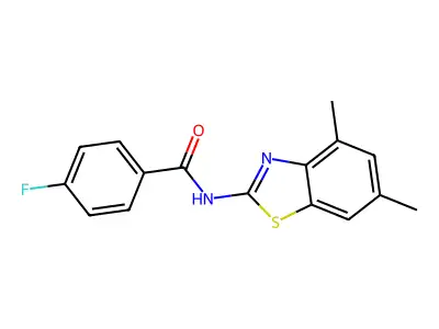 N-(4,6-dimethyl-1,3-benzothiazol-2-yl)-4-fluorobenzamide structure