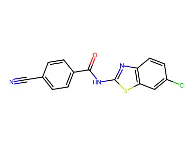N-(6-chloro-1,3-benzothiazol-2-yl)-4-cyanobenzamide structure
