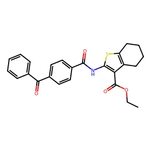 ethyl 2-[(4-benzoylbenzoyl)amino]-4,5,6,7-tetrahydro-1-benzothiophene-3-carboxylate structure