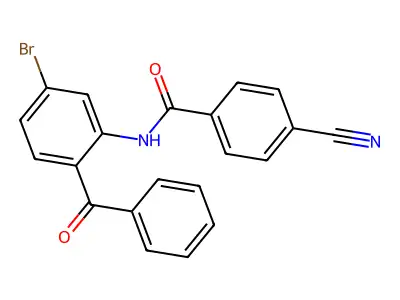 N-(2-benzoyl-5-bromophenyl)-4-cyanobenzamide structure
