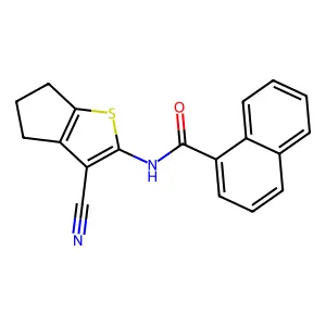 N-(3-cyano-5,6-dihydro-4H-cyclopenta[b]thiophen-2-yl)-1-naphthamide structure