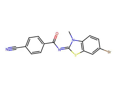 (E)-N-(6-bromo-3-methylbenzo[d]thiazol-2(3H)-ylidene)-4-cyanobenzamide structure