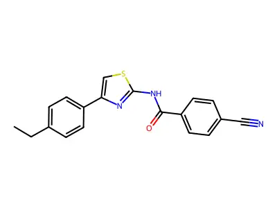 4-cyano-N-[4-(4-ethylphenyl)-1,3-thiazol-2-yl]benzamide structure